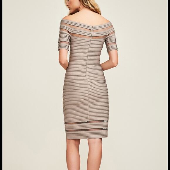 Tadashi Shoji illusion pin tuck dress - Picture 7 of 8